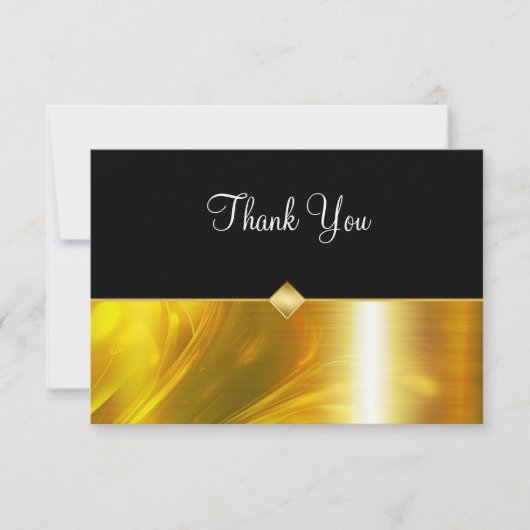 Classy Business Bedankt Card Gold Tone (Voorkant)