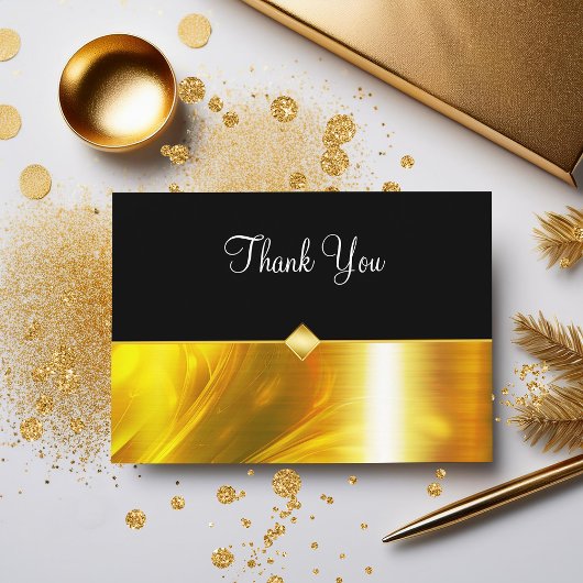 Classy Business Bedankt Card Gold Tone