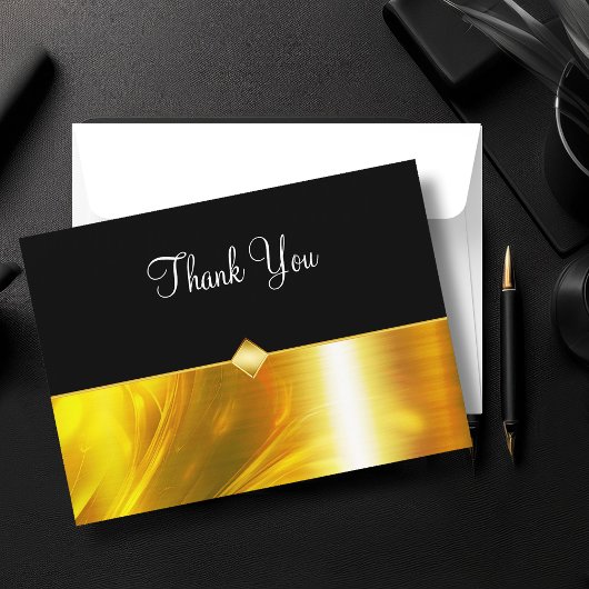 Classy Business Bedankt Card Gold Tone