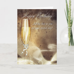 Classy Business Birthday Kaart - Champagne