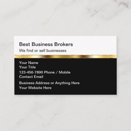 Classy Business Broker Marketing Business Cards Visitekaartje (Voorkant)