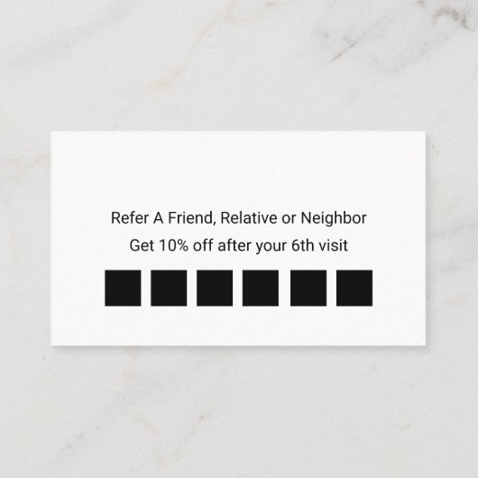 Classy Business Customer Referral-beloningen Aanbevelingskaartje (Achterkant)