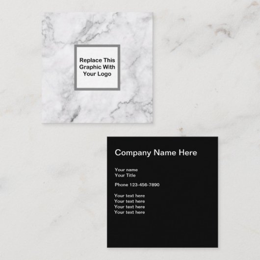 Classy Business Logo Design Vierkante Visitekaartje (Voorkant / Achterkant)