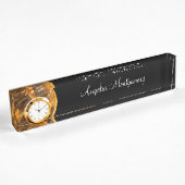 Classy Business Monogram Desk Name Bord and Clock Naambordje