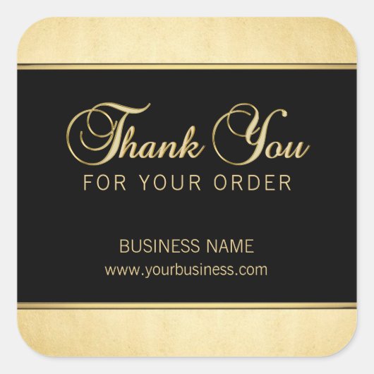 Classy Business Professional - Gold Black Vierkante Sticker (Voorkant)