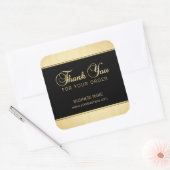 Classy Business Professional - Gold Black Vierkante Sticker (Envelop)