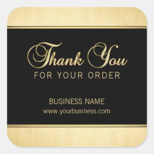 Classy Business Professional - Gold Black Vierkante Sticker