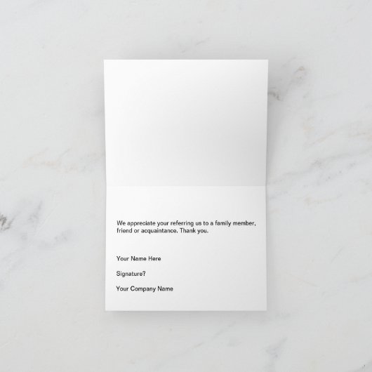 Classy Business Reference Hartelijk dank voor uw k Bedankkaart (Binnen)