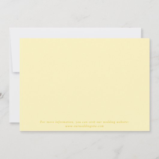 Classy Butter Yellow Elegant Save the Date Card (Achterkant)