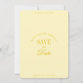 Classy Butter Yellow Elegant Save the Date Card (Voorkant)