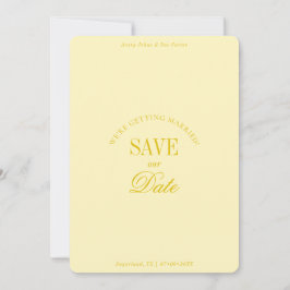 Classy Butter Yellow Elegant Save the Date Card