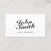 Classy Calligraphic Auto Mechanic Visitekaartje (Voorkant)