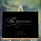 Classy Calligraphic Black Wedding Acryl Bord (Neutraal)