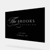 Classy Calligraphic Black Wedding Acryl Bord (Hoek)