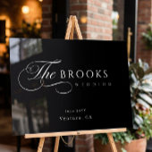 Classy Calligraphic Black Wedding Acryl Bord