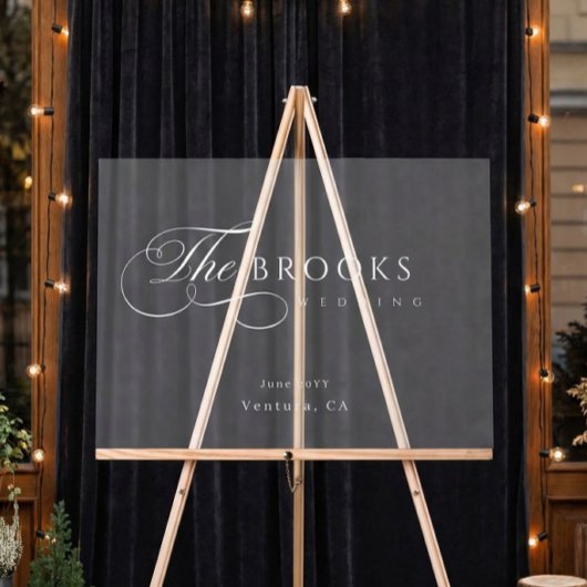 Classy Calligraphic Translucent Wedding Acryl Bord