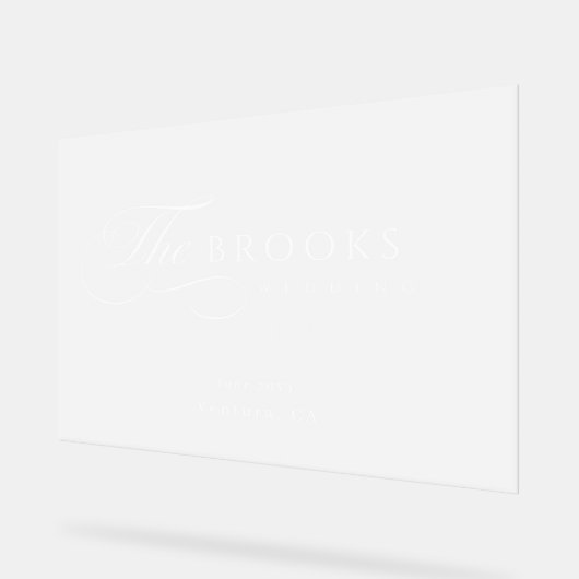 Classy Calligraphic Translucent Wedding Acryl Bord (Hoek)