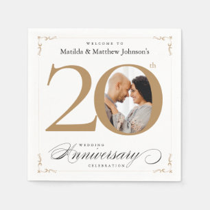 Classy Calligraphy 20th Jubileum White Gold Servet