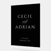 Classy Calligraphy Black Wedding Acryl Bord (Hoek)