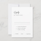 Classy Calligraphy Black White Wedding RSVP Kaart (Voorkant)