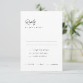 Classy Calligraphy Black White Wedding RSVP Kaart (Staand voorkant)