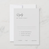 Classy Calligraphy Light Gray Wedding RSVP Kaart (Voorkant)