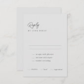 Classy Calligraphy Light Gray Wedding RSVP Kaart (Voorkant / Achterkant)