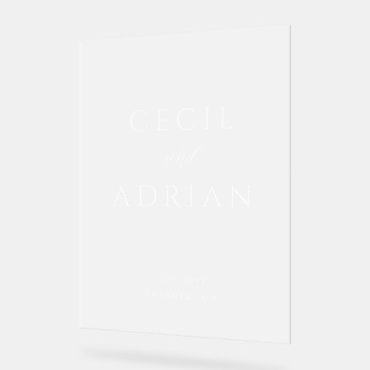 Classy Calligraphy Semi Transparent Wedding Acryl Bord (Hoek)