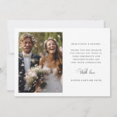 Classy Calligraphy Wedding 2 Foto Bedankkaart (Achterkant)