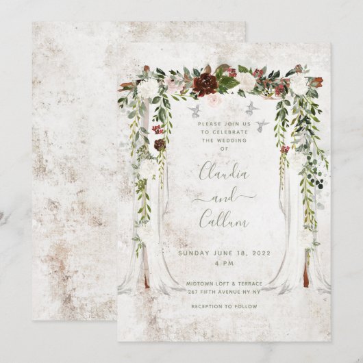 Classy Canopy Wedding Invitation Suite Kaart (Voorkant / Achterkant)