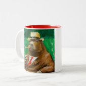 Classy Capybara Tweekleurige Koffiemok (Voorkant links)