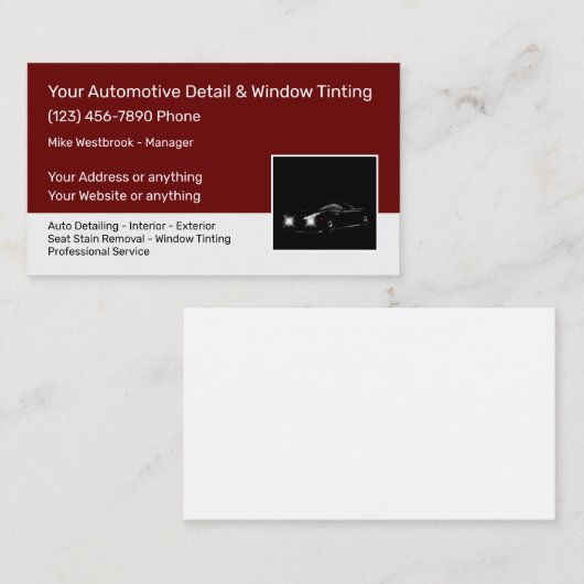 Classy Car Care & Details Visitekaartje (Voorkant / Achterkant)