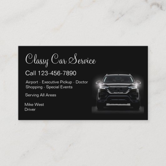 Classy Car Service of Uber Driver Modern Visitekaartje (Voorkant)