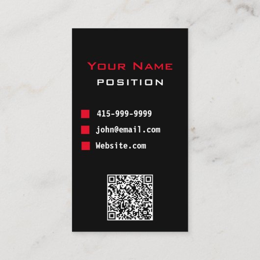 Classy Car Service of Uber Driver QR-code Visitekaartje (Achterkant)