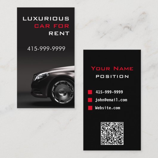 Classy Car Service of Uber Driver QR-code Visitekaartje (Voorkant / Achterkant)