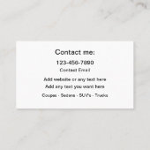 Classy Car Window Tinting Service Nieuw Visitekaartje (Achterkant)