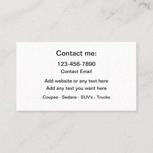 Classy Car Window Tinting Service Nieuw Visitekaartje (Achterkant)