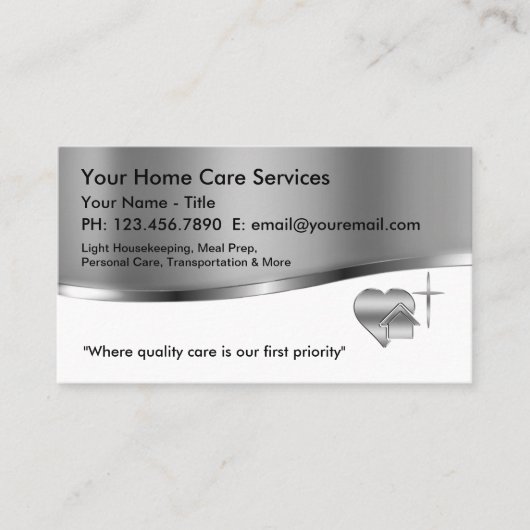 Classy Caregiver Visitekaartjes Sjabloon (Voorkant)