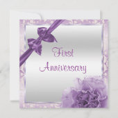 Classy Carnance en Bow 1st Wedding Jubileum Kaart (Voorkant)