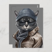 Classy Cat Birthday Kaart voor hem (Voorkant / Achterkant)