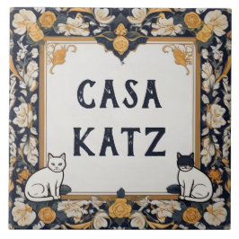 Classy Cat Custom House Naam Bord Teken Plaque Tegeltje