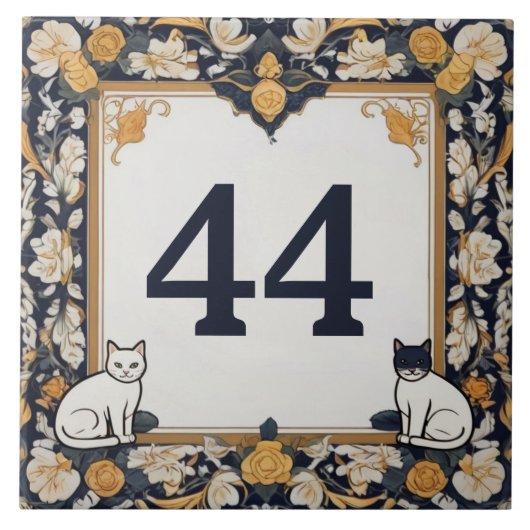 Classy Cat Custom Huisnummer Bord Teken Plaque Tegeltje (Voorkant)