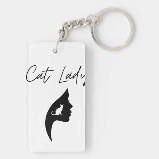 Classy Cat Lady AcrylSleutelhanger Sleutelhanger (achterkant)