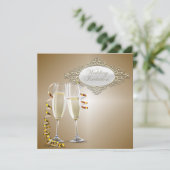 Classy Champagne Weddenschap Kaart (Staand voorkant)