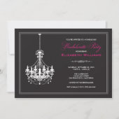 Classy Chandelier Bachelorette Invitation (wit) Kaart (Voorkant)
