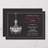 Classy Chandelier Bachelorette Invitation (wit) Kaart (Voorkant / Achterkant)