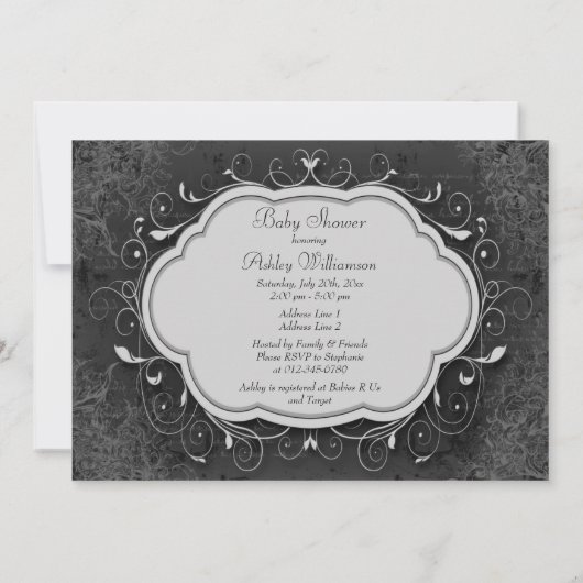 Classy Chandelier Ornament Baby shower Kaart (Achterkant)