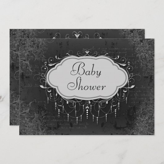 Classy Chandelier Ornament Baby shower Kaart (Voorkant / Achterkant)