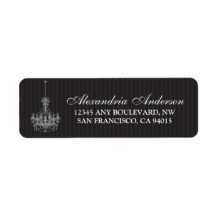 Classy Chandelier Return Address Label (zilver)