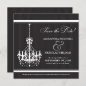 Classy Chandelier Save the Date (zwart/wit) (Voorkant / Achterkant)